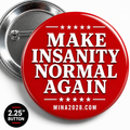 MAKE INSANITY NORMAL AGAIN PIN-BACK BUTTON