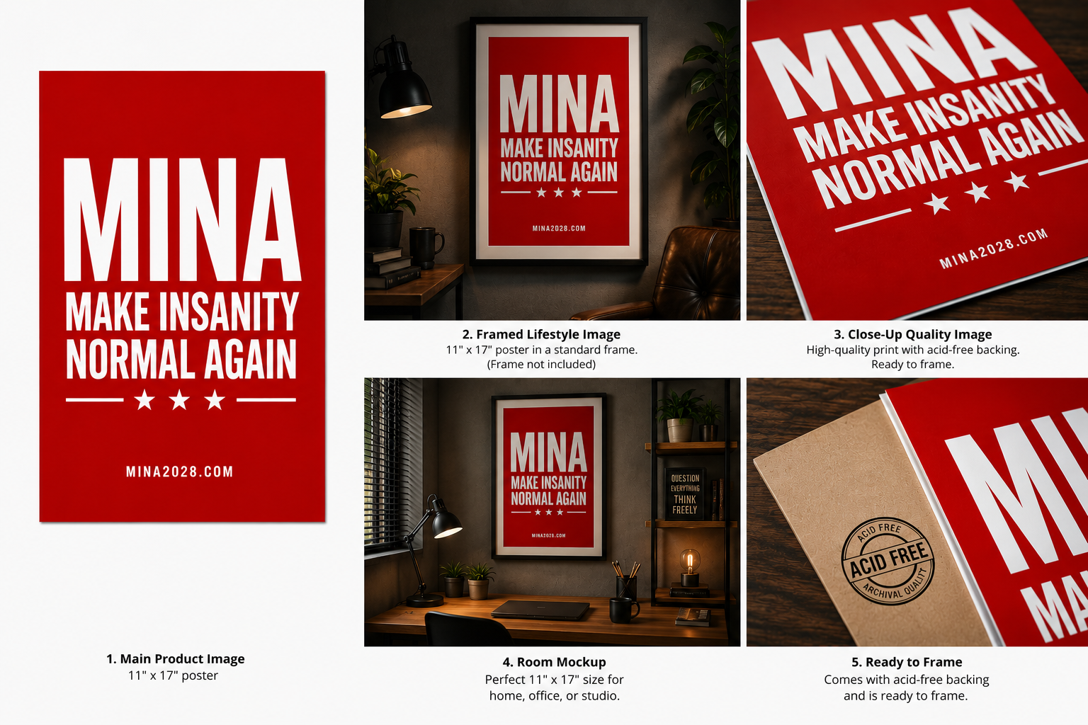 MINA POSTER - MAKE INSANITY NORMAL AGAIN